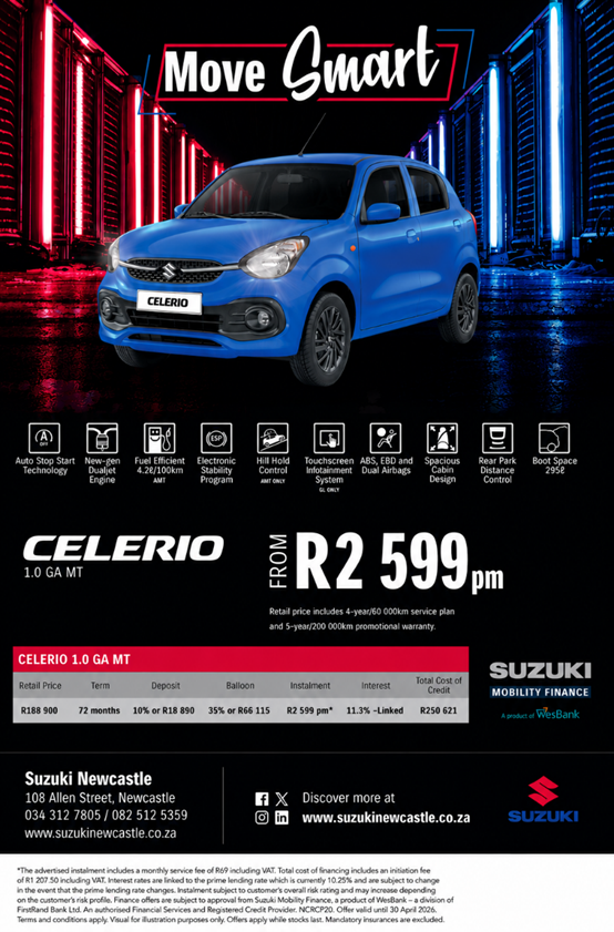 Move smart with the Suzuki Celerio.