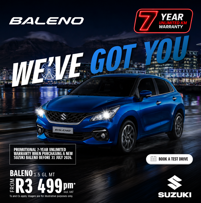 Drive with confidence in the Suzuki Baleno.