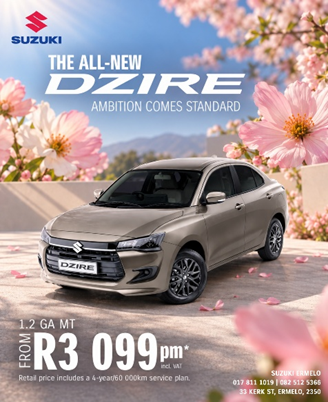 YOUR NEW SUZUKI IS WAITING AT SUZUKI ERMELO!